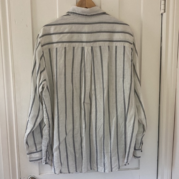 H&M Striped Linen Button Down Shirt - Picture 3 of 5